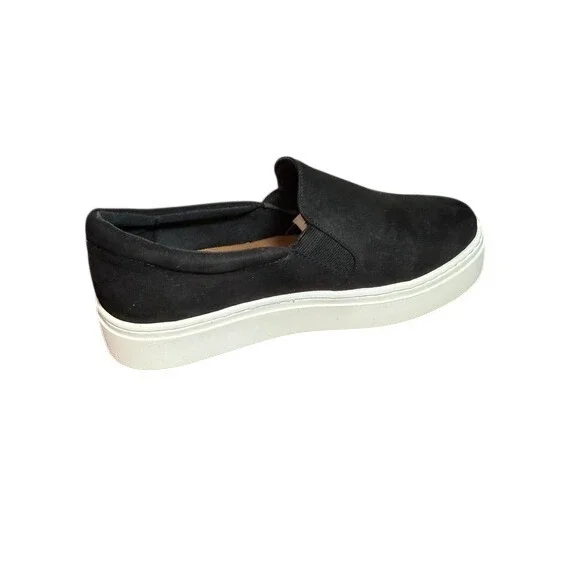 Black Suede Slip On Platform Sneakers Womens‎ Size 8W - Picture 4 of 6
